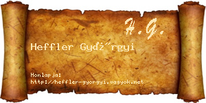 Heffler Györgyi névjegykártya